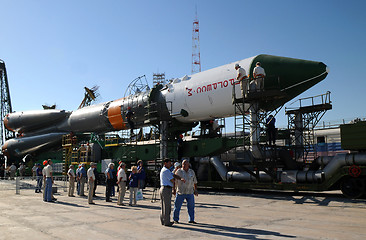 Image showing Progress Spacecraft at Baikonur Launch Pad