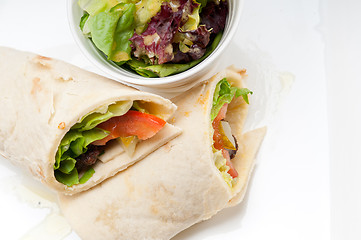 Image showing kafta shawarma chicken pita wrap roll sandwich