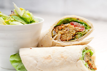 Image showing falafel pita bread roll wrap sandwich