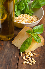 Image showing Italian basil pesto ingredients