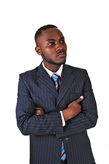 Image showing Black man with business card.