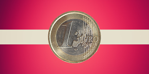 Image showing Flag of Lavia with Euro coin