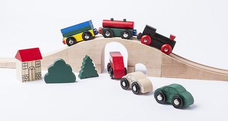 Image showing toy traffic with car and train