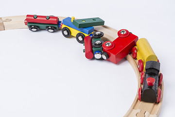 Image showing crashed wooden toy train