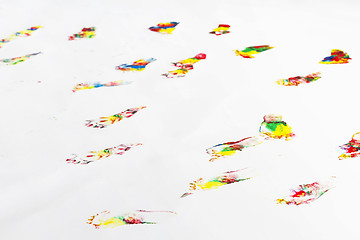 Image showing colorful footprints on floor