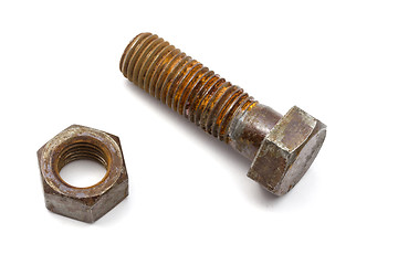 Image showing Rusty nut and bolt