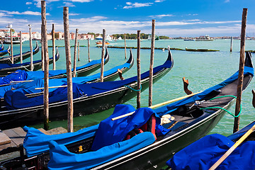 Image showing Gondolas in Venice