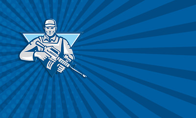 Image showing Mercenary Soldier Assault Rifle Retro