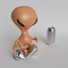 Image showing Alien recycle can