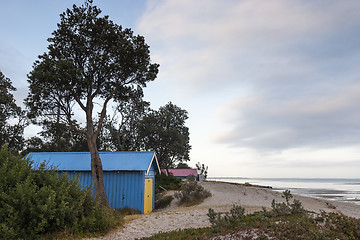 Image showing Australian beach and beach hut