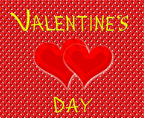 Image showing inscription Valentine's day on the red hearts