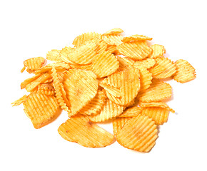 Image showing Potato chips isolated on white background 