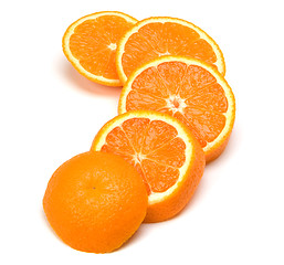 Image showing orange slices isolated on white background 