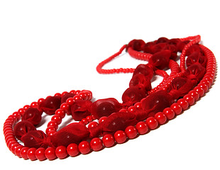 Image showing red beads isolated on white background