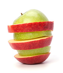 Image showing sliced apples isolated on white background