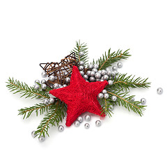 Image showing Christmas decoration isolated on white background