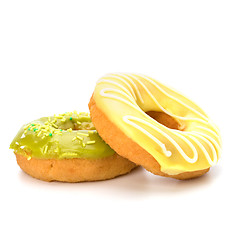 Image showing Delicious doughnuts isolated on white background 