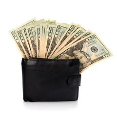 Image showing Money in leather  purse 