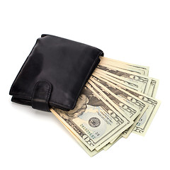 Image showing Money in leather  purse 