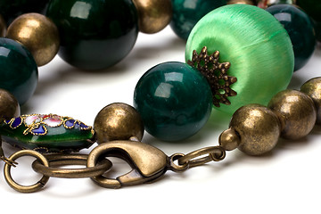 Image showing green beads isolated on white background