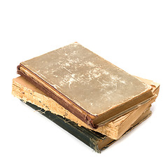 Image showing tattered book stack isolated on white background