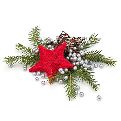 Image showing Christmas decoration isolated on white background