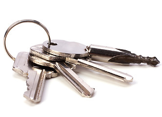 Image showing Key bunch isolated on white background 