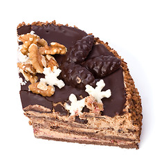 Image showing Slice of chocolate cream cake