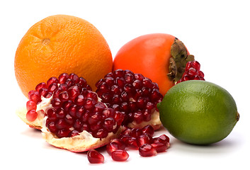 Image showing tropical fruits isolated on white background