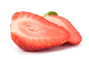 Image showing Halved strawberry isolated on white background