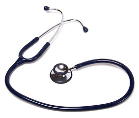 Image showing blue stethoscope isolated on white background