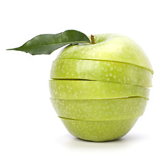 Image showing sliced apples isolated on white background