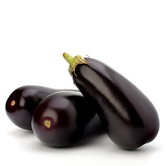 Image showing eggplants isolated on white background close up