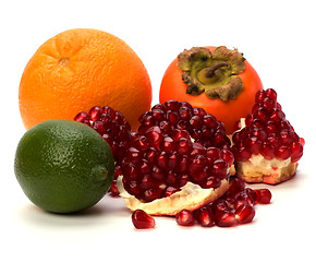 Image showing tropical fruits isolated on white background