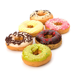 Image showing Delicious doughnuts isolated on white background 