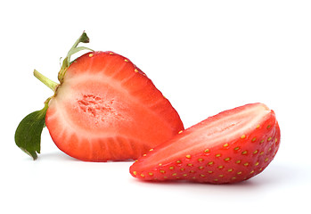 Image showing Halved strawberry isolated on white background