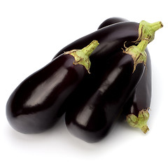 Image showing eggplants isolated on white background close up