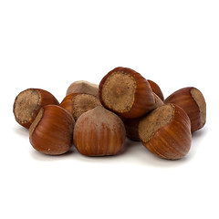 Image showing hazelnuts isolated on white background