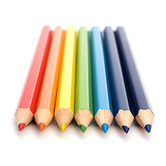 Image showing 
Colour pencils isolated on white  background close up
