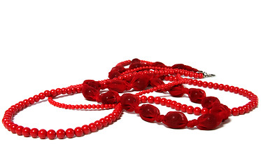 Image showing red beads isolated on white background