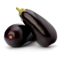 Image showing eggplants isolated on white background close up