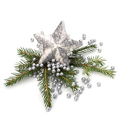 Image showing Christmas decoration isolated on white background