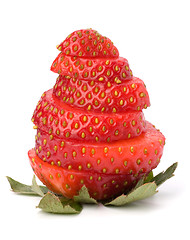 Image showing Sliced strawberry isolated on white background