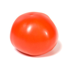 Image showing single red tomato isolated  on white background 