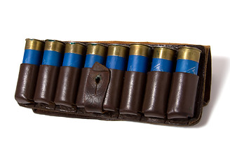 Image showing vintage ammunition belt isolated on white