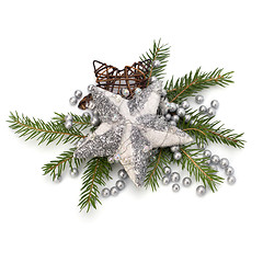 Image showing Christmas decoration isolated on white background