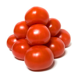 Image showing red tomato isolated  on white background 