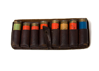 Image showing vintage ammunition belt isolated on white