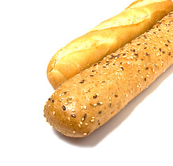 Image showing baguette isolated on the white background