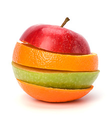 Image showing sliced fruits isolated on white background